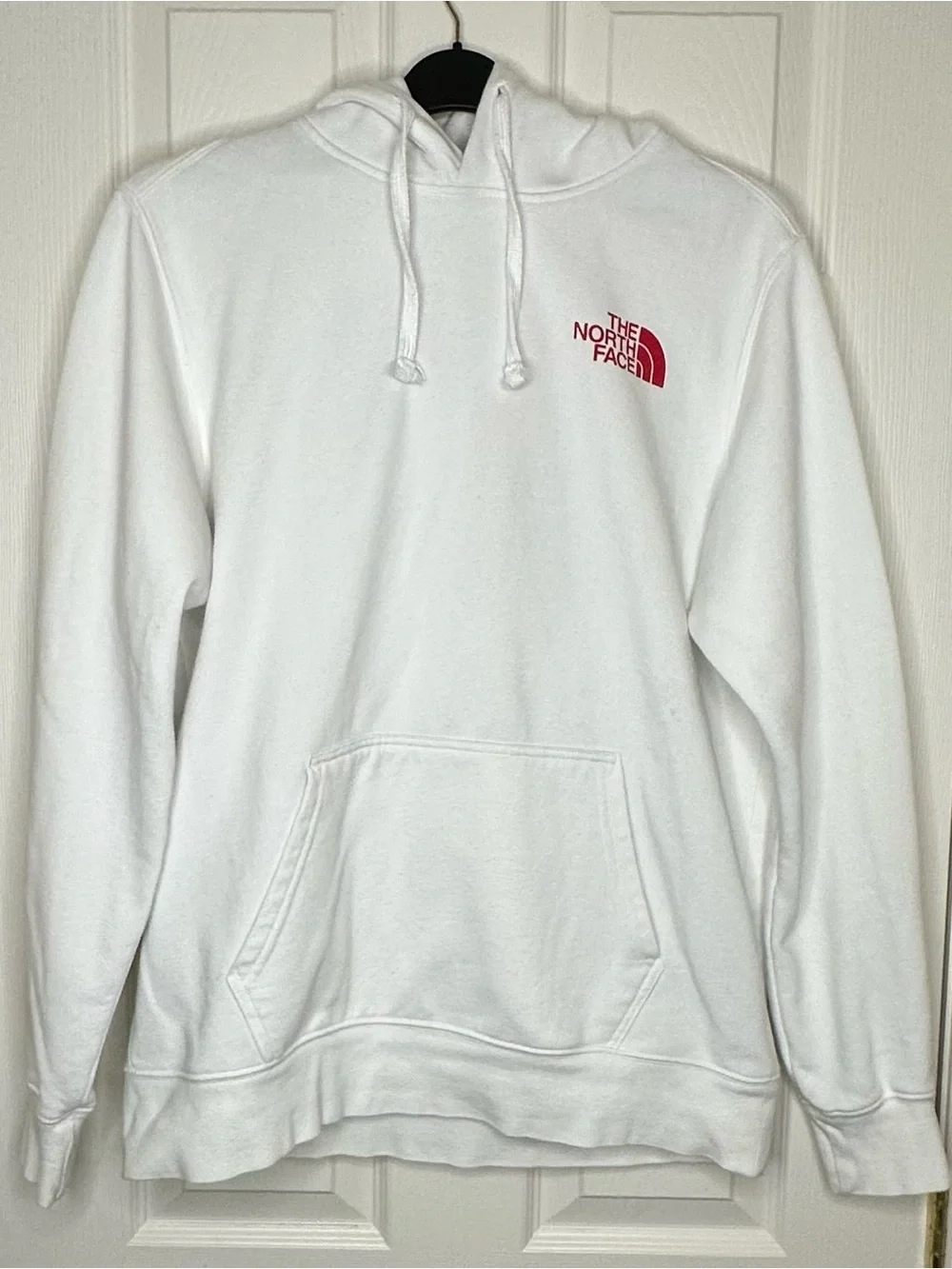 The North Face Hoodie Mens Hoodie White Size Medium Embroidered Front & Back